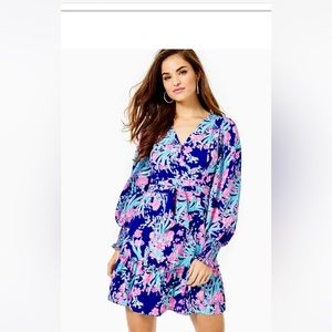 NWT LILLY Pulitzer Blue Corsica Toucan Party Dress